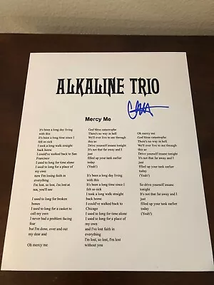 Matthew Matt Skiba Alkaline Trio I Wanna Be A Warhol Signed Lyric Sheet COA E2 • $89.99