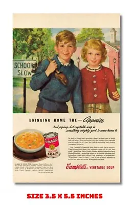 Campbell's Vegetable Soup Old 1944 Ad Fridge Magnet 3.5 X 5.5 • £6.70