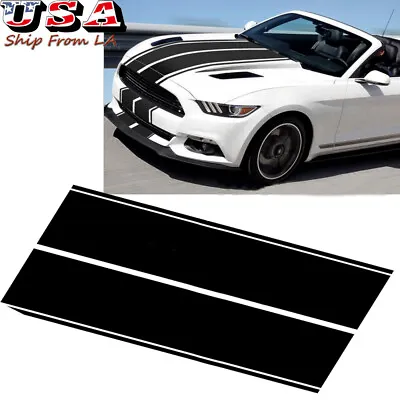 78.7'' Black Hood Roof Rally Racing Stripe Decal Vinyl Sticker For Ford Mustang • $23.99