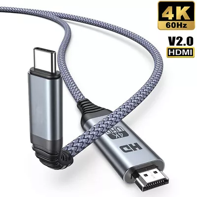 $9.99 • Buy USB C To HDMI 4K 60Hz Cable Type C Thunderbolt 3 To HDMI 2.0 Adapter Cable Apple