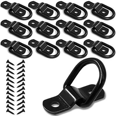 12 Pack D Rings Tie Down Anchors Hooks With Screws For Trailer Truck Bed Bracket • $21.78