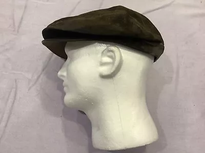 VTG Country Gentleman Green Suede Leather Newsboy Cabbie Hat Flat Cap • $20