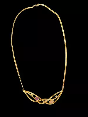Vintage Unsigned Avon 1991 ‘Jewelesque Pastels’  Gold Tone Necklace • $30