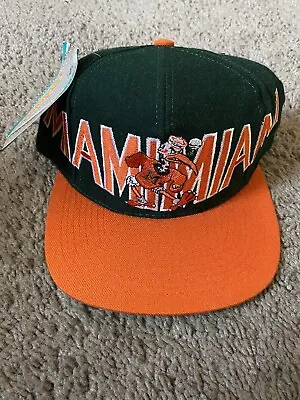 Miami Hurricanes Vintage SnapBack Signatures 90s Rare Hat Spell Out • $50