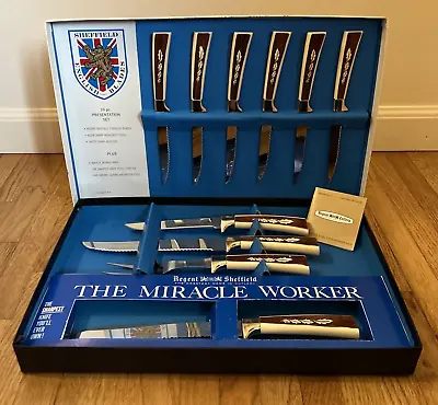 Vintage Regent Sheffield English Cutlery 10 Pc The Miracle Worker Knife Set NIB • $19.99