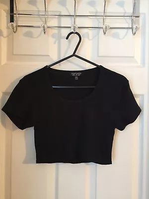 £12 • Buy *VGC* TOPSHOP Navy/Black Crop Top/Tee UK Size 10