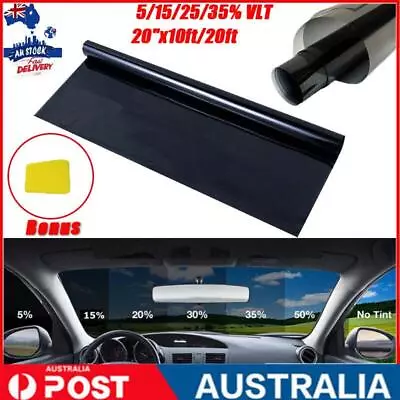 $16.14 • Buy Window Tint Film 5/15/25/35% VLT Black Roll 20 X10ft/20ft Car Auto House Home AU