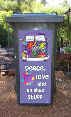 $38 • Buy Kombi Peace Wheelie Bin Sticker