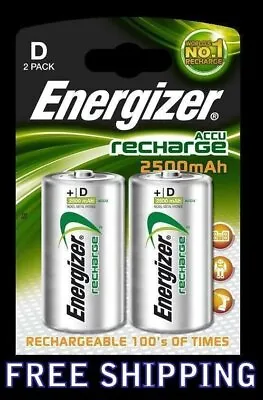 Energizer Rechargeable D Nimh Battery (Pack Of 2) FREE SHIPPING!!! • $14.63