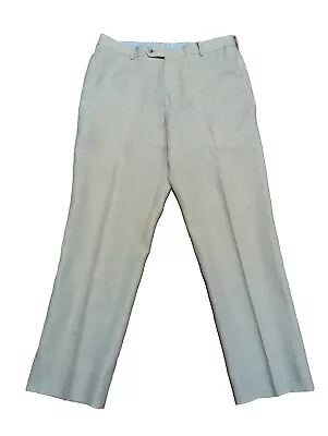 BROOKS BROTHERS MADISON 1818 Linen Pants Mens 40x32 Beige Flat Front  • $24.99