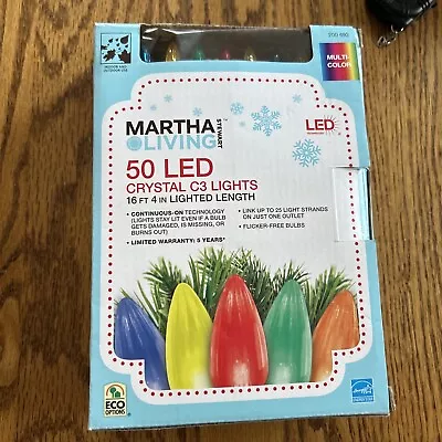 Martha Stewart Living 50 LED Multicolor Crystal C3 String Lights Christmas RARE • $29.95