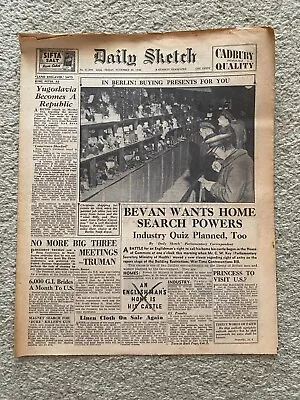 Daily Sketch Newspaper 1945 November  30th Belsen Buchenwald Nordhausen ORIGINAL • £12
