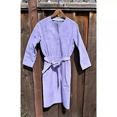 Vintage Halston Ultrasuede Shirtdress Belted Lavender Purple • $298.98