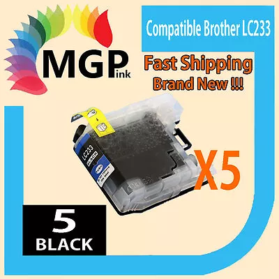 5x Generic LC233 LC-233 Black Only For Brother MFC-J5320DW MFC-J5720DW Printer • $23.70