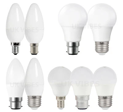 £4.99 • Buy LED Candle Golf Ball GLS 25w 40w 60w 100w E14 B22 B15 E27 Light Bulbs Long Life