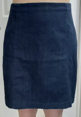 J Jill Missy Pencil Skirt Blue Jean Denim Stretch Knee Length Women's Size 10 • $15