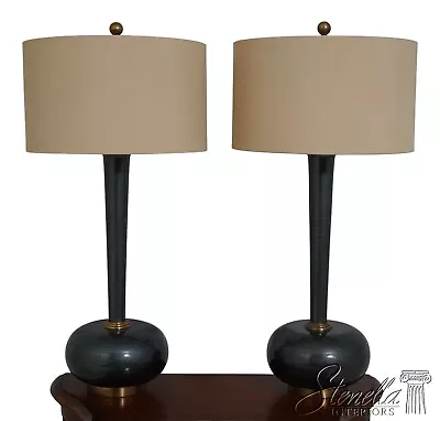 F62823EC: Pair THEODORE ALEXANDER Modern Design Table Lamps • $1295