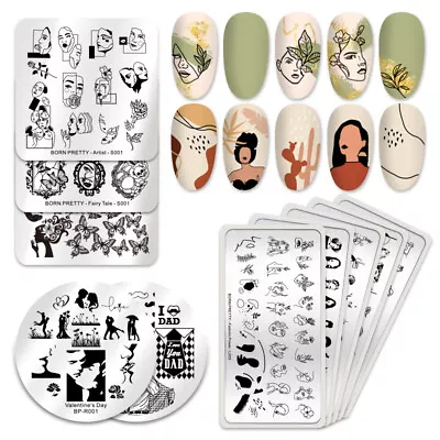 BORN PRETTY Nail Stamping Plates Xmas Geometry Animal Flower Image Template DIY • £1.19