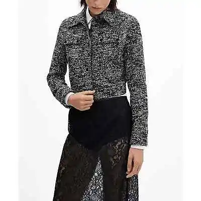 Womens Mango Tweed Black White Jacket Medium NEW With Tags • $65