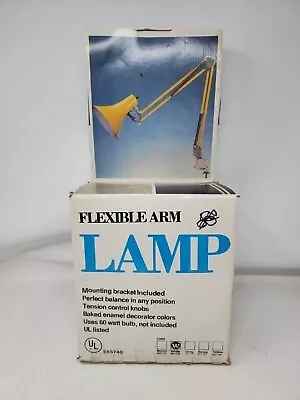 NOS Vintage Task Lamp Articulated Flexible Arm & Clamp - White W/Box • $89.95