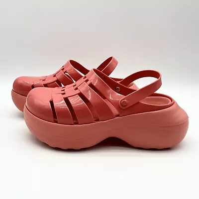 Melissa Possession Hype Super Chunky Platform Sandals Slingback Coral Size 10 • $45