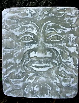 Green Man Face Mold Plaster Concrete Casting Reusable Mould 8  X 7  X 1.5   • $29.95