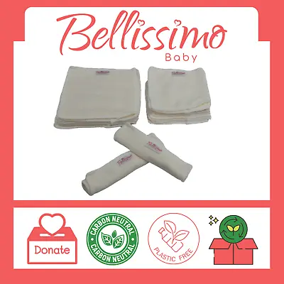 Organic Bamboo Reusable Wet Wipes ☆ Bellissimo Baby Nappies Wipe Biodegradable ☆ • £2.95