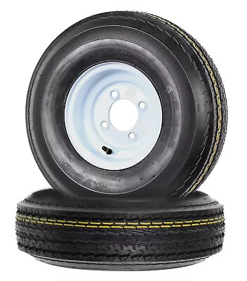 2-Pack Trailer Tire On Rim 570-8 5.70-8 8 In. Load C 4 Lug White Wheel • $102.97