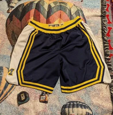 Vintage NIKE Michigan Wolverines 90s NCAA Game Jersey Shorts Sz XL Fab Five • $149.88