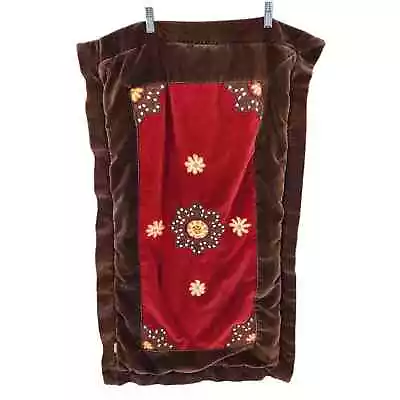 Arhaus Velvet Pillow Cover Velvet Boho Moroccan Rectangle Mandala Embroidered • $29.88