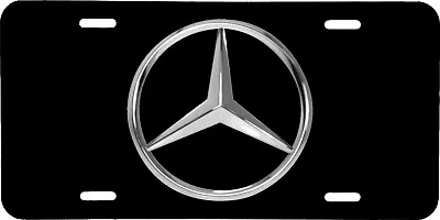 Mercedes Logo With Black Background Vehicle License Plate Car Front Tag .040 • $22.95