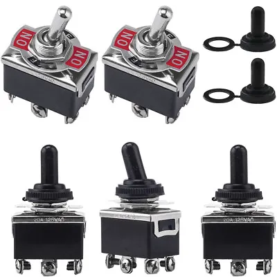 5x 3 Position 6 Terminal On/Off/On DPDT Toggle Switch+Waterproof Boot 15A 250VA • $11.99