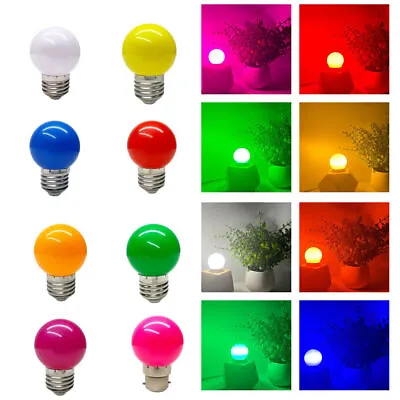 G45 Multicolor LED Light Bulb E27 2W=20W Halogen Party Lamps RGB Decoration Xmas • £1.20