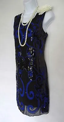 £19.99 • Buy 1920's Style Gatsby Vintage Look Charleston Sequin Flapper Dress Size 10/12