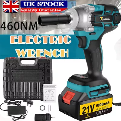 21V Cordless Impact Wrench Set 1/2  460NM Brushless Ratchet Battery For Makita • £38.99