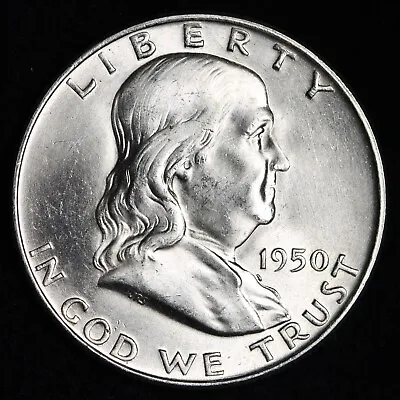 Gem Bu Uncirculated Unc Ms 1950-d Silver Franklin Half Dollar brilliant Luster • $45.24