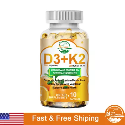 Vitamin K2 With D3 Supplement For Heart And Bone Health 10pcs BioPerine Capsules • $5.50