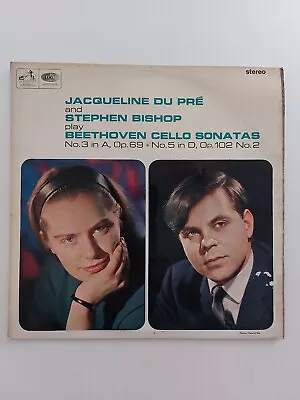 HQS 1029 Beethoven Cello Sonatas 35 Jacqueline Du Pre Bishop HMV LP 1st Label • £26.99