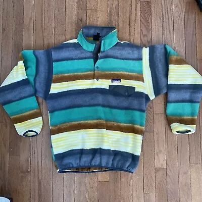 Patagonia Synchilla T Snap Fleece  Fitz Stripe Men’s Sz M Painted Pullover Aztec • $109