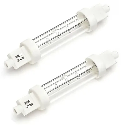 2 X 300W PUSH FIT GANTRY LIGHTS HEAT LAMPS DOUBLE JACKETED FOOD SAFE BULBS 240V • £18