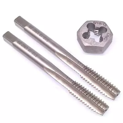 HSS 5/16-18 Taper & Plug Tap & 5/16-18 Hexagon Die Thread Right Hand Set • $11.49