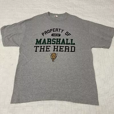 Vintage Soffe T Shirt Marshall University The Herd Gray XL NCAA Sports • $12