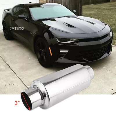 Exhaust Muffler Resonator 3.0  In/Out 12  L Stainless Steel For Chevy Camaro SS • $47.59