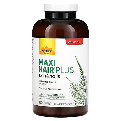 Maxi-Hair Plus 5000 Mcg 360 Vegetarian Capsules (1250 Mcg Per Capsule) • $56.69