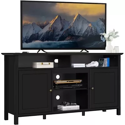 31 In Tall TV Stand Entertainment Center W/Open Compartments & Storage Cabinets • $199.79