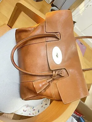 Mulberry Oak Brown Leather Bayswater Large Womens Shoulder Handbag Bag • £200