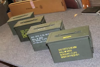 US Military Metal Ammo Can Box - Empty -840 Cartridges 5.56MM (1) CAN EACH • $16