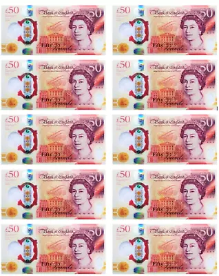 £50 X 10 Notes Printed On Edible Icing Sheet Cake Toppers SETN2 • £3.99