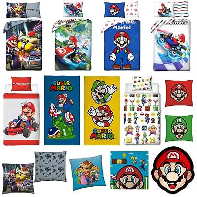 £16.95 • Buy Super Mario Kids Bedroom - Duvet Cover Sets Single Double Cushions Towels Rugs