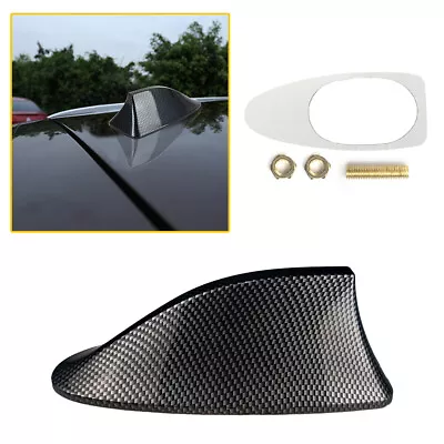 Shark Fin Antenna Carbon Fiber Roof Car FM/AM Radio Antena Radio Universal Screw • $12.19